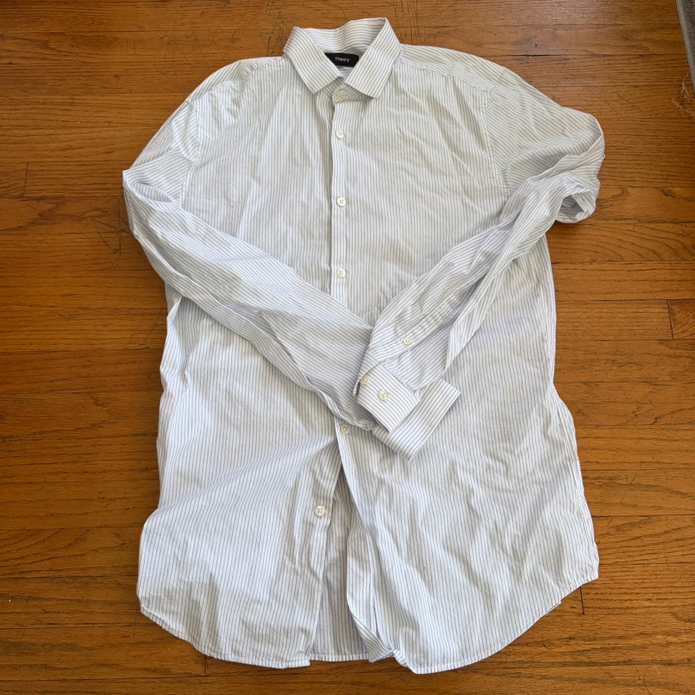 Theory Cedrick Men’s Button Down Striped Dress Shirt